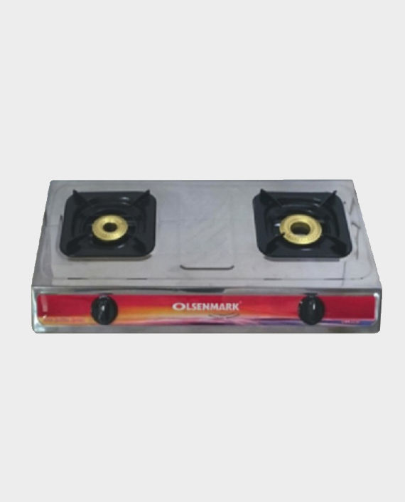 Buy Olsenmark OMK2230 Double Burner Stainless Steel Gas Stove in Qatar