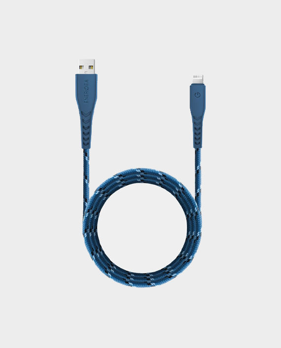 Energea NyloFlex 3A USB-A to Lightning Fast Charging Cable 1.5m – Blue