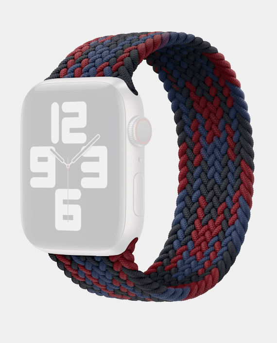 Stretchable Black-Green Solo Loop Braided Apple Watch Band for 44mm / 42mm  models