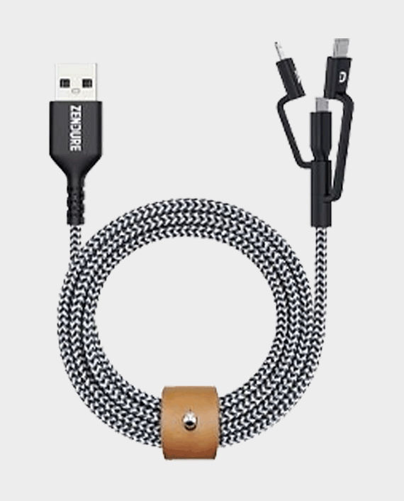 Zendure Super Cord 3 in 1 (Micro + Type C + 8pin) Charge/Sync USB Cable 100cm – Black