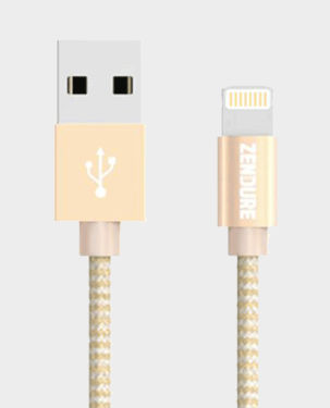 Zendure Braided Aluminum Charge / Sync Lightning Cable 1mtr (100cm) Gold in Qatar