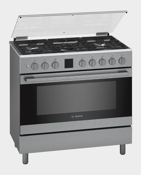 Buy Bosch HGV1E0U50M Series 2 Gas Range Cooker Stainless Steel in Qatar