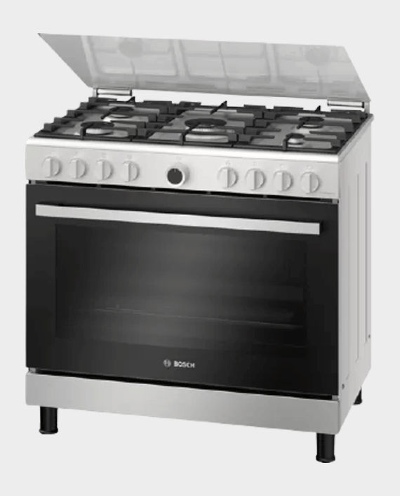 Buy Bosch HGV1E0U50M Series 2 Gas Range Cooker Stainless Steel in Qatar