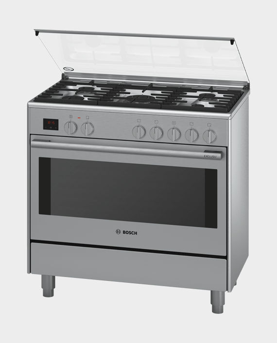 Buy Bosch HGV1E0U50M Series 2 Gas Range Cooker Stainless Steel in Qatar