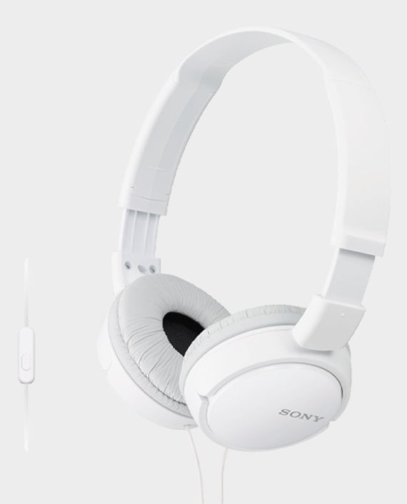 Sony MDR-ZX110AP Wired On-Ear Headphone With Mic – White