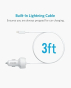 Buy Anker PowerDrive 2 Elite with Lightning Connector UN White in Qatar ...