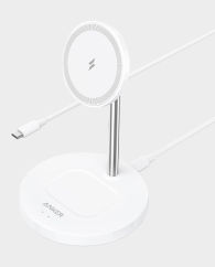 Anker PowerWave Magnetic 2-in-1 Wireless Charging Stand Lite White in Qatar