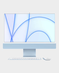 Apple iMac 24 inch MGPK3 M1 Chip 8-core CPU and 8‑core GPU 8GB RAM 256GB SSD 4.5K Retina Display English Arabic Keyboard Blue in Qatar