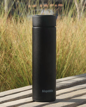 Blupebble Smart Water Bottle with LED Temperature Indicator 500ml Black