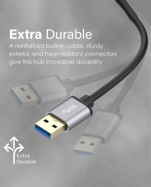Promate 7 USB 3.0 Ports Aluminium Alloy USB Hub with Dual Input (EZHUB-7)