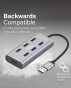 Promate 7 USB 3.0 Ports Aluminium Alloy USB Hub with Dual Input (EZHUB-7)