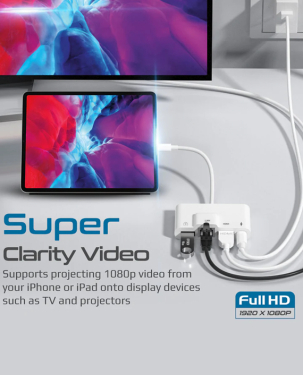 Promate 4 in 1 Lightning Multimedia Hub (MEDIASYNC-LT)