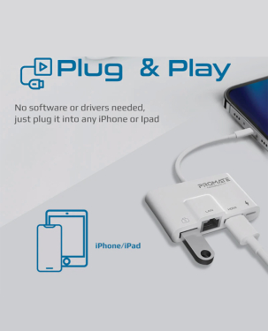 Promate 4 in 1 Lightning Multimedia Hub (MEDIASYNC-LT)