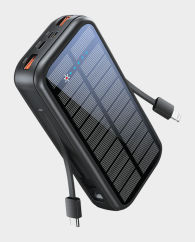 Promate SolarTank-20PDCi 20000mAh EcoLight Solar Power Bank with Built-in USB-C & Lightning Cable in Qatar