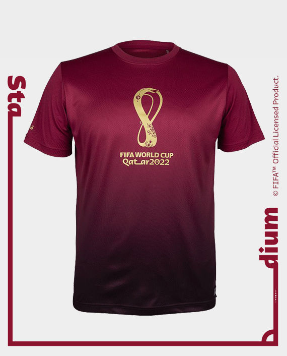 FWC Qatar 2022 Official Emblem Gradient Jersey Premium (Size: XL) (Men) FH0093 – Burgundy
