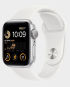 Apple Watch SE 2nd Gen MNK23 GPS 44mm Silver Aluminum Case with White Sport Band