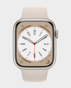Apple Watch Series 8 MNP23 GPS 45mm Starlight Aluminum Case with Starlight Sport Band in Qatar