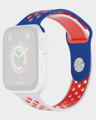 Porodo Lifestyle Sport Silicon Watch Strap 44/45mm (France) (Red/Blue/White) in Qatar