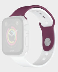 Porodo Lifestyle Sport Silicon Watch Strap 44/45mm (Qatar) (Maroon/White) in Qatar