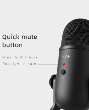 FIFINE K678 studio USB Microphone with Low-Latency monitoring