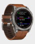 Garmin 010-02541-19 Fenix 7X Sapphire Solar Edition Titanium with Chestnut Leather Band