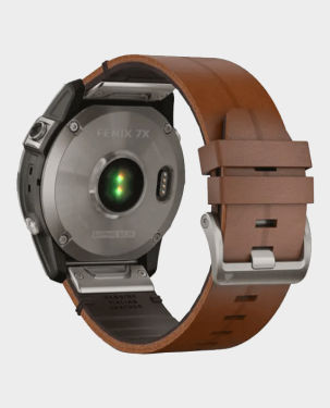 Garmin 010-02541-19 Fenix 7X Sapphire Solar Edition Titanium with Chestnut Leather Band