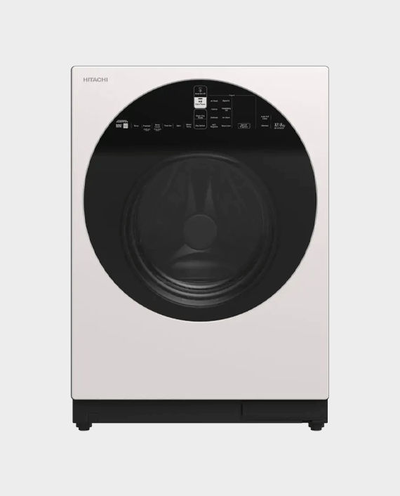 Hitachi BD-D100GV 3CG-X WH Front Load Washer and dryer 10kg/7kg (White) in Qatar