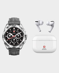 Swiss Military Bundle Dom Smart Watch (Grey) + Victor True Wireless Earbuds (White)