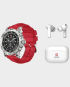 Swiss Military Dom 2 Smart Watch Silicon Strap (Red) + Delta True Wireless Headset (White) in Qatar