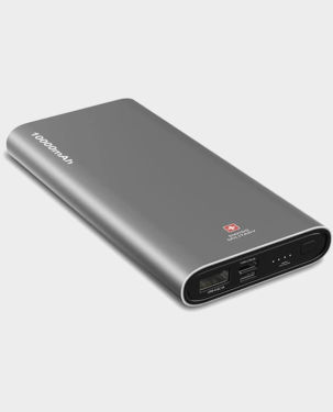Swiss Military Bundle Chandoline 10000mAh 20W Type-C Power Bank (Silver) + Swiss Military USB-A To Type-C / Lightning / Micro 20W 2m Cable (Black)
