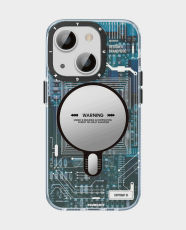 Youngkit Futuristic Circuit MagSafe Case for iPhone 14 Plus (Blue) in Qatar