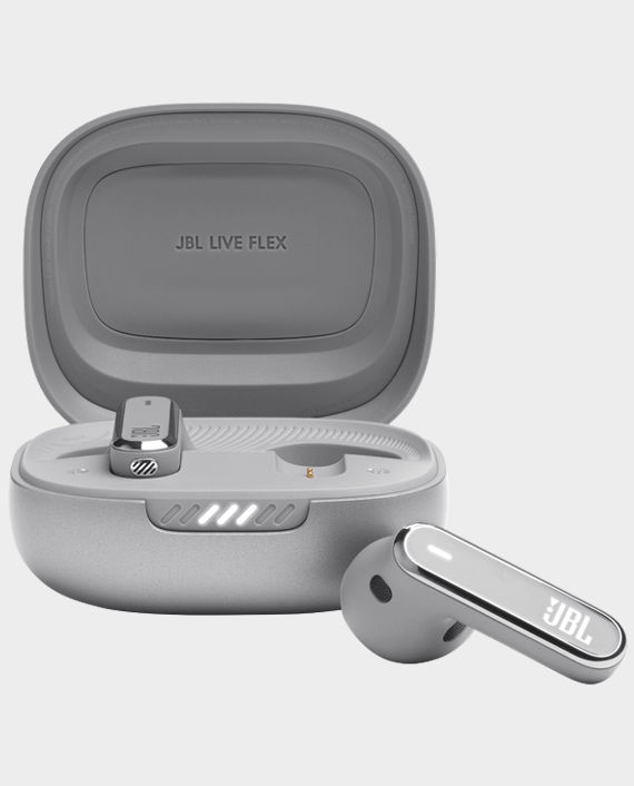 JBL Live Flex True Wireless Noise Cancelling Earbuds – Silver