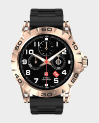 Swiss Military Dom 2 Smart Watch Rose Gold Frame Silicon Strap (Black) in Qatar