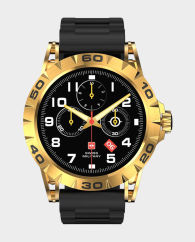 Swiss Military Dom 2 Smart Watch Yellow Gold Frame Silicon Strap (Black) in Qatar