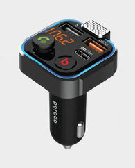 Porodo Smart Car Charger Fm Transmitter With 24W PD QC3.0 (Black)