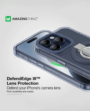 Amazingthing Titan Pro Magnetic Case Grip Ring Set For iPhone 15 Pro 6.1 (Grey)