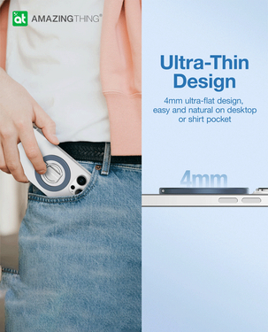 Amazingthing Titan Pro Magnetic Case Grip Ring Set For IPhone 15 Pro Max 6.7 (Blue)