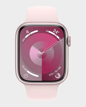 Buy Apple Watch Series 9 MR933 GPS 41mm S M Pink Aluminum Case With Light Pink Sport Band Price in Qatar AlaneesQatar.Qa