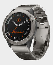 Garmin 010-02157-24 Fenix 6X Pro Smart Watch (Titanium With Titanium Band)