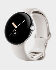 Google Pixel Watch Wi-Fi 41 mm Stainless Steel Case With Chalk Active Band GA03182US  (Polished Silver) in Qatar