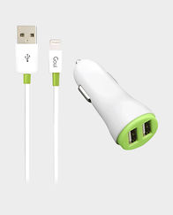 Goui Eve-I Plus 2 USB Powerful Car Chargers with Lightning Cable 1m (White) in Qatar