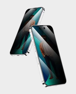 Green 3D Desert Privacy Anti-Dust Glass Screen Protector For iPhone 14 Pro 6.1(Black)