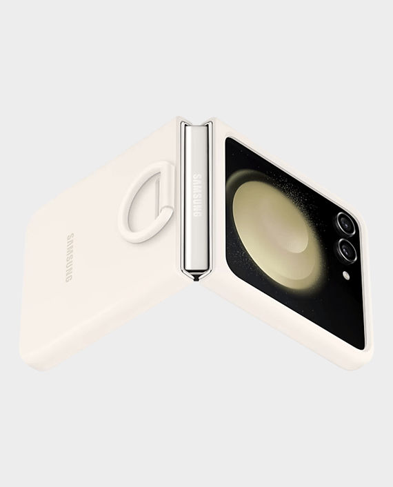 Samsung Silicone Case With Ring For Galaxy Flip 5 EF-PF731TUEG - Cream