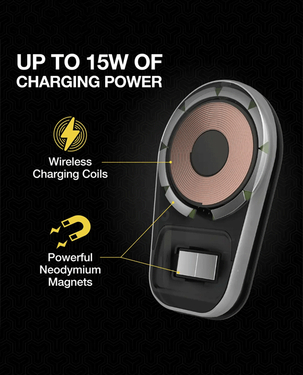 Scosche MagicMount Pro Charge5 Window dash Magsafe Compatible Phone Mount (Black)