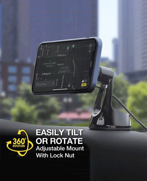 Scosche MagicMount Pro Charge5 Window dash Magsafe Compatible Phone Mount (Black)