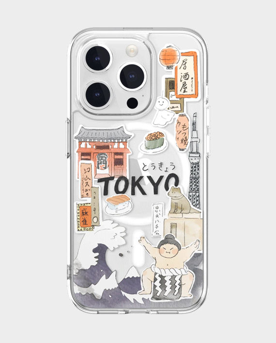 SwitchEasy City MagSafe  Hand-Drawn Print Case For iPhone 15 Pro - Tokyo