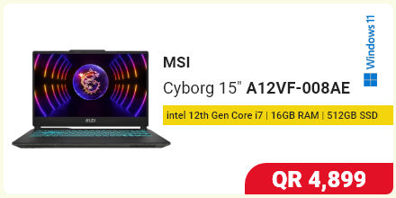 Buy MSI Cyborg 15 A12VF-008AE Gaming Laptop in Qatar