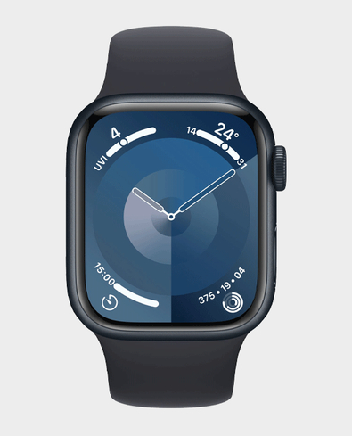 Buy Apple Watch Series 9 MR8X3 GPS 41 mm M L Midnight Aluminum Case with Midnight Sport Band in Qatar AlaneesQatar.Qa