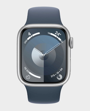 Apple Watch Series 9 MR913 GPS 41mm M L Silver Aluminium Case with Storm Blue Sport Band