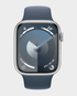 Apple Watch Series 9 MR9E3 GPS 45mm M L Silver Aluminium Case with Storm Blue Sport Band